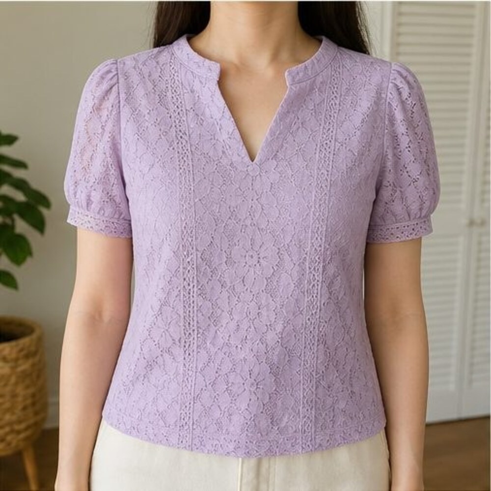 Lilac Ruffle Blouse - Picture 2 of 6